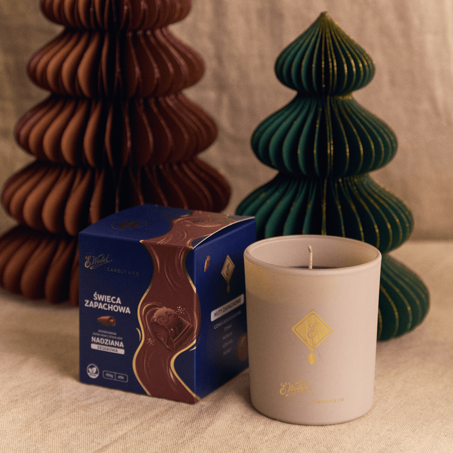 Świeca zapachowa E. Wedel x Candly & Co inspirowana zapachem czekolady Nadziana deserowa