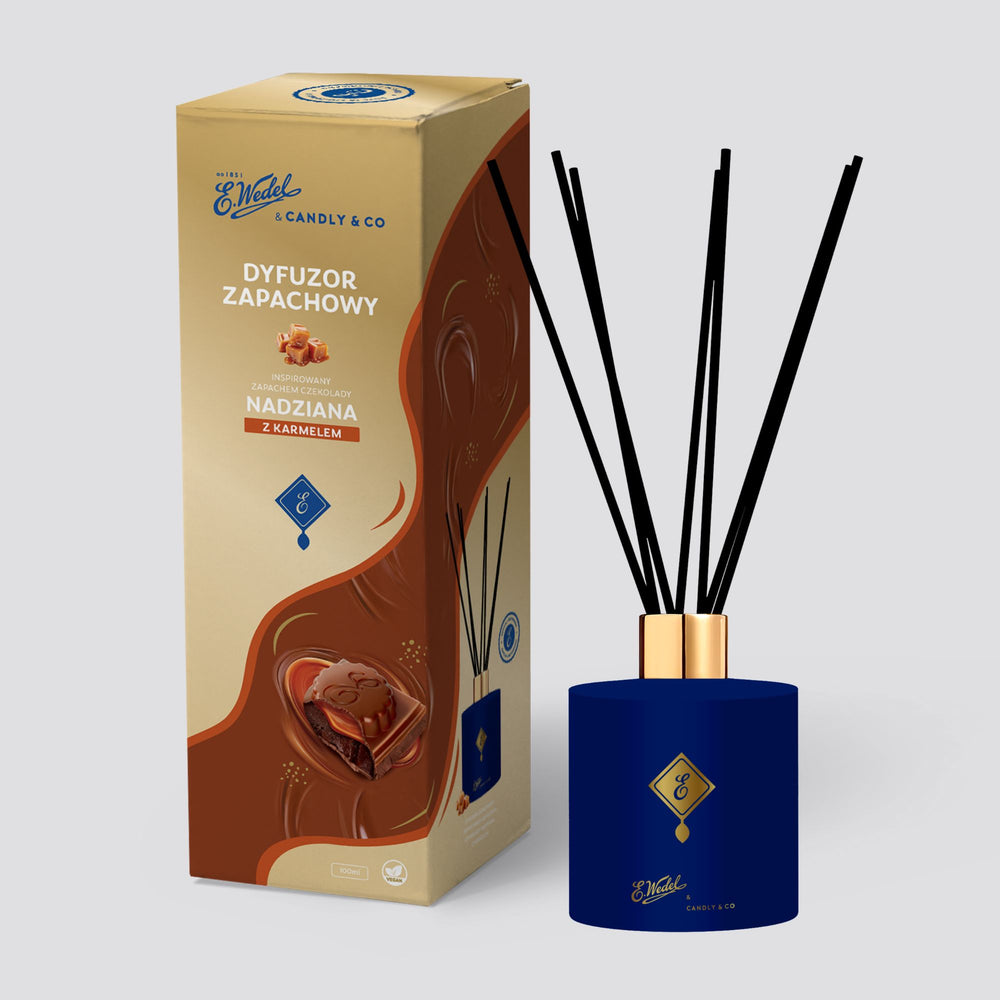 Dyfuzor zapachowy E. Wedel x Candly & Co inspirowany zapachem czekolady Nadziana z karmelem