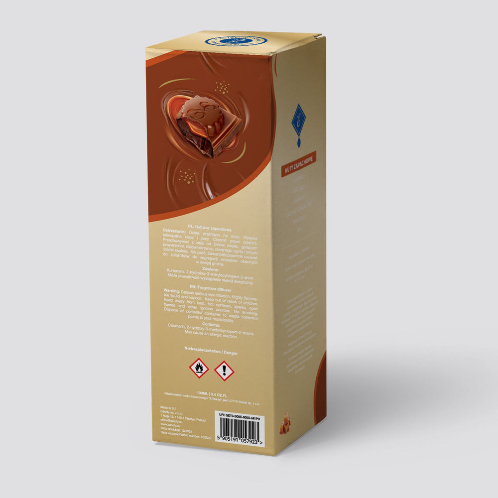 Dyfuzor zapachowy E. Wedel x Candly & Co inspirowany zapachem czekolady Nadziana z karmelem