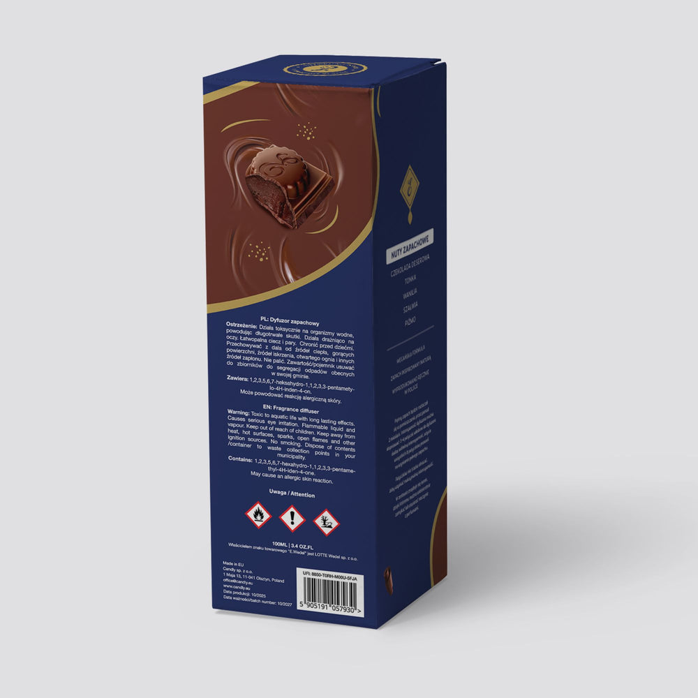 Dyfuzor zapachowy E. Wedel x Candly & Co inspirowany zapachem czekolady Nadziana deserowa