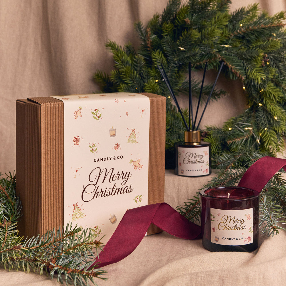 Świąteczny zestaw zapachowy Merry Christmas - świeca i dyfuzor
